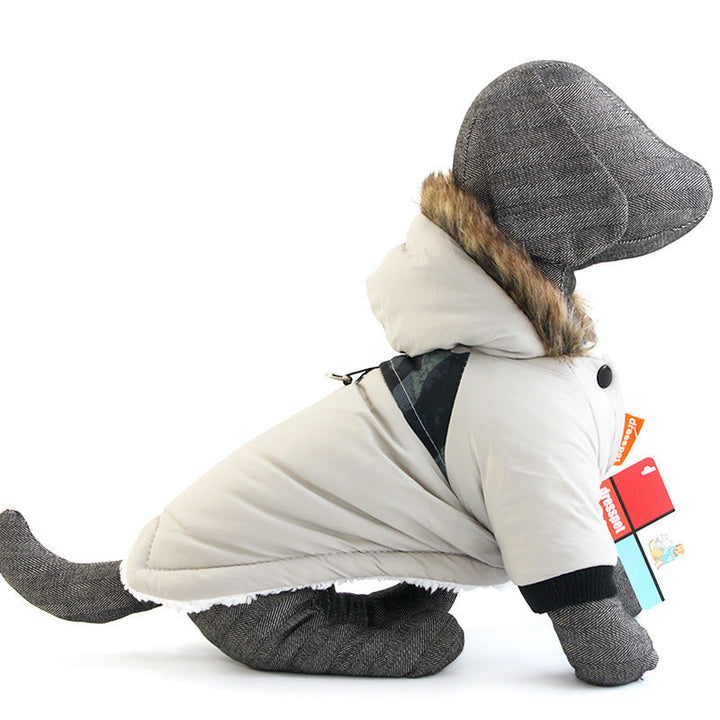 Keep Your Pets Warm and Stylish with Our Pet Warm Coat Traction Rope Clothes