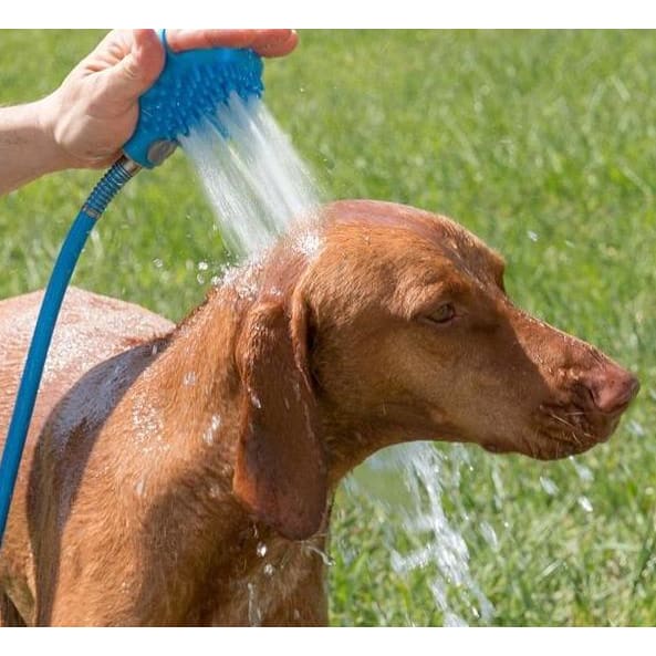Pet Bathing Gloves with Silicone Nozzle Handheld Dog & Cat Shower Brush