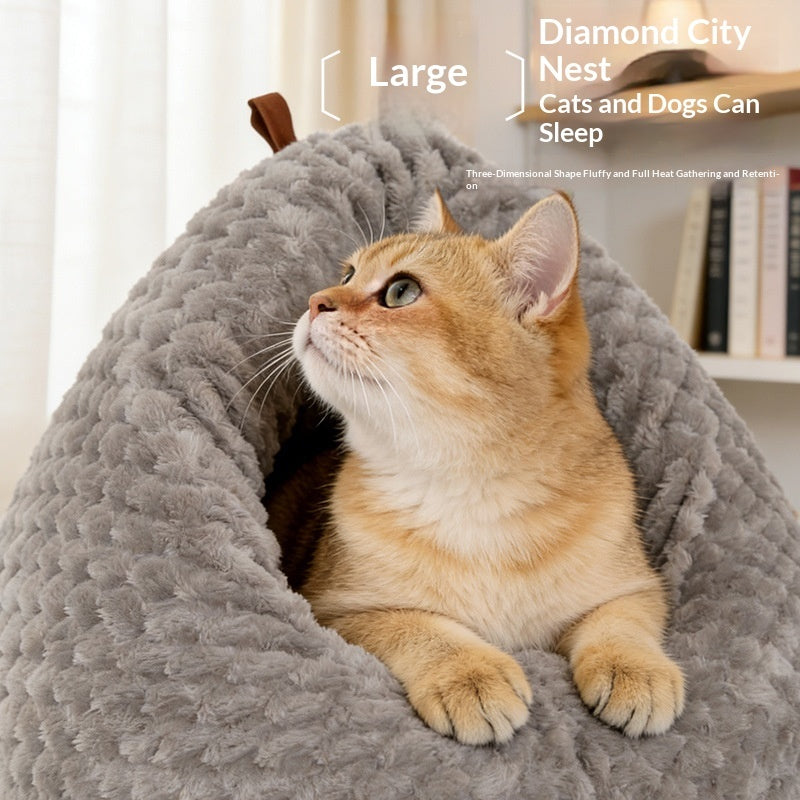Creative Cartoon Thickened Warm Pet Bed For Winter