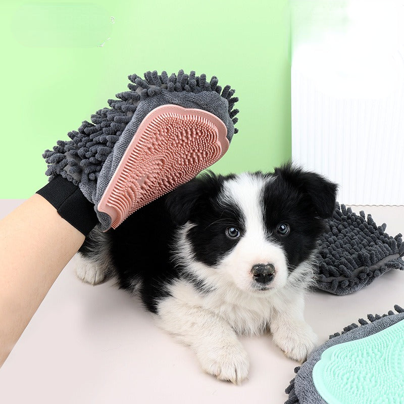 2-in-1 Pet Grooming Glove Brushing, Massaging & Bathing Brush for Dogs & Cats
