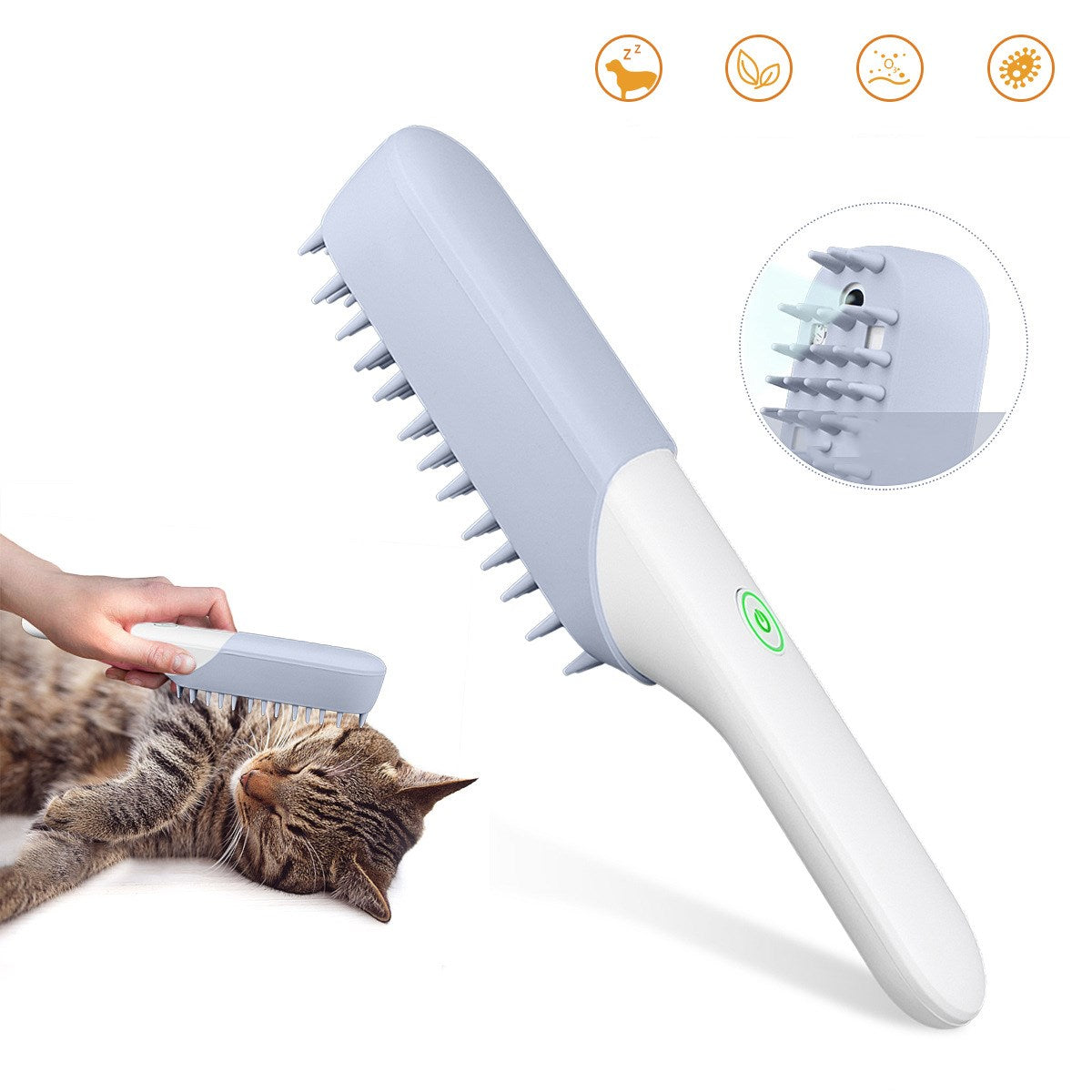Pet Silicone Massage Brush Grooming, Deodorizing & Fur Removal Tool