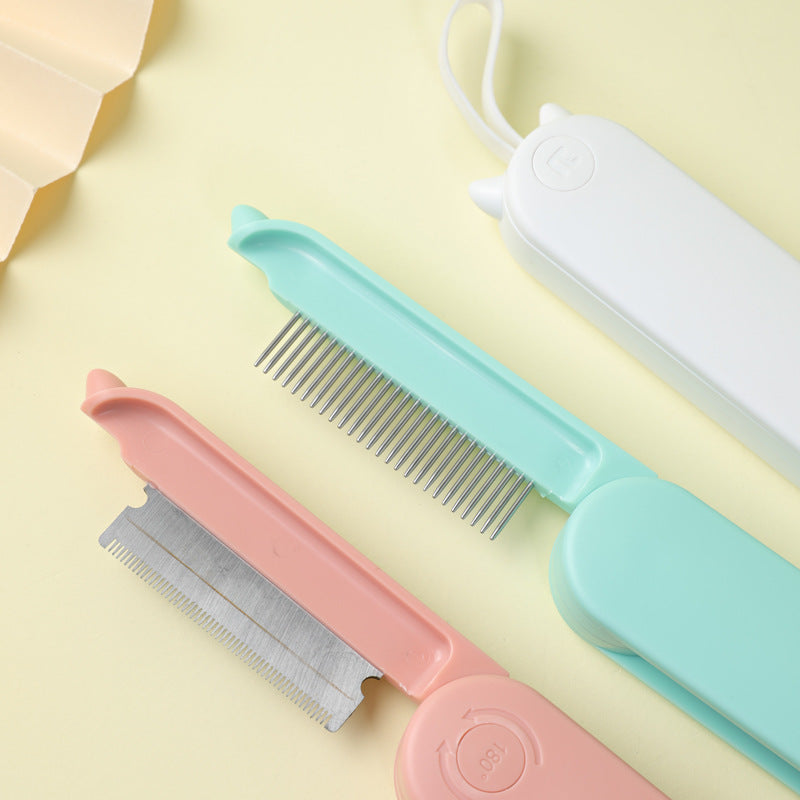 Pet Dematting Comb Grooming & Hair Removal Brush for Dogs & Cats