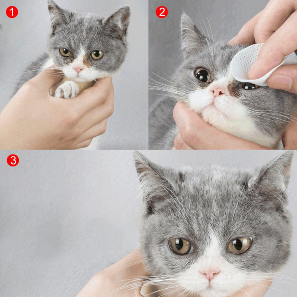 Pet Eye Cleaning Wipes Gentle Tear Stain Removal for Dogs & Cats