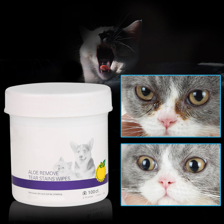 Pet Eye Cleaning Wipes Gentle Tear Stain Removal for Dogs & Cats