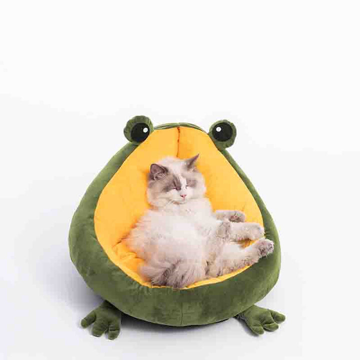 Frog Nest Winter Warm Semi-Enclosed Pet Cat Bed
