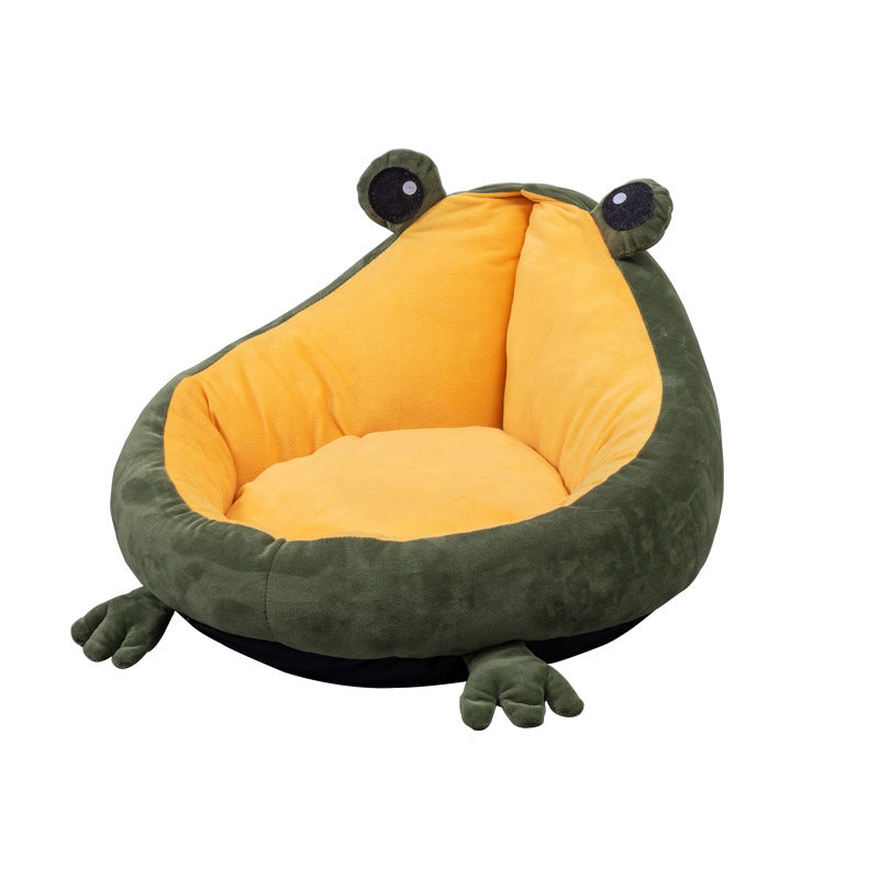 Frog Nest Winter Warm Semi-Enclosed Pet Cat Bed