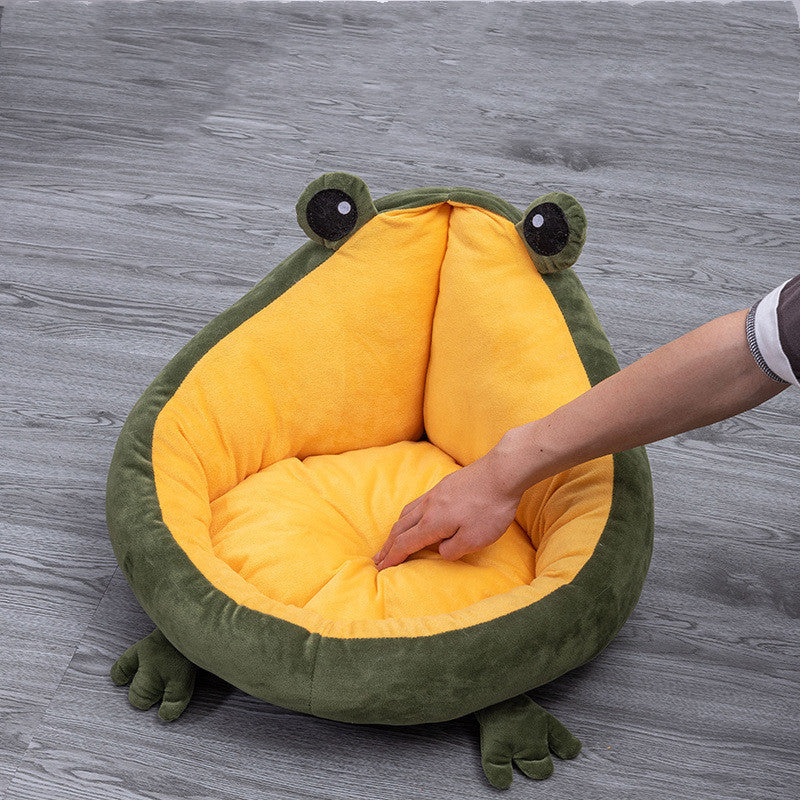 Frog Nest Winter Warm Semi-Enclosed Pet Cat Bed
