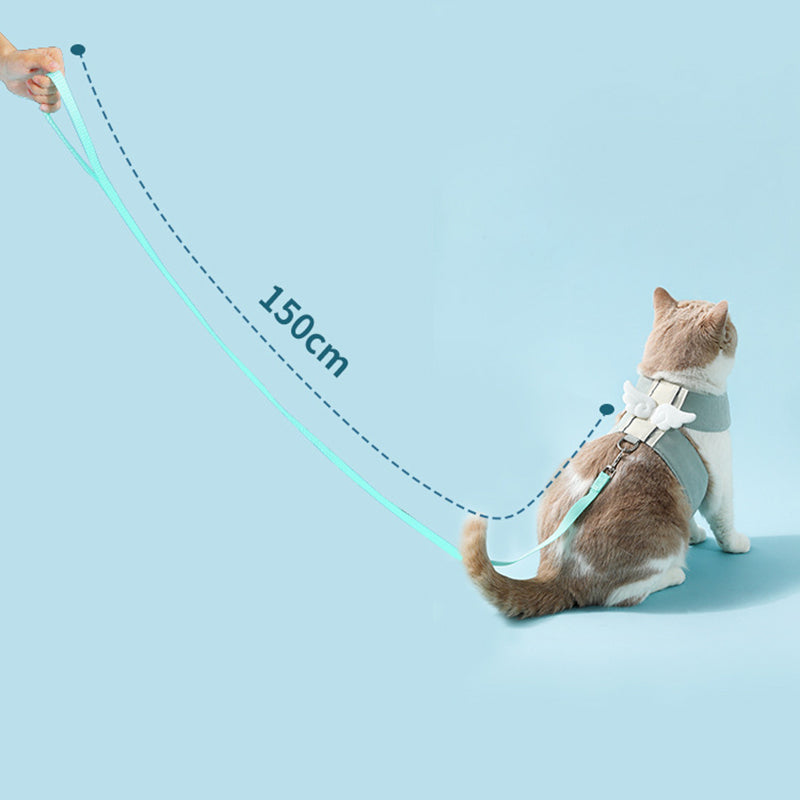 Angel Wings Adjustable Cat Harness and Leash Set