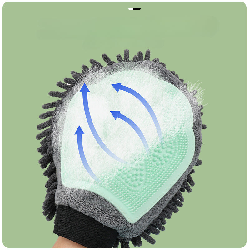2-in-1 Pet Grooming Glove Brushing, Massaging & Bathing Brush for Dogs & Cats