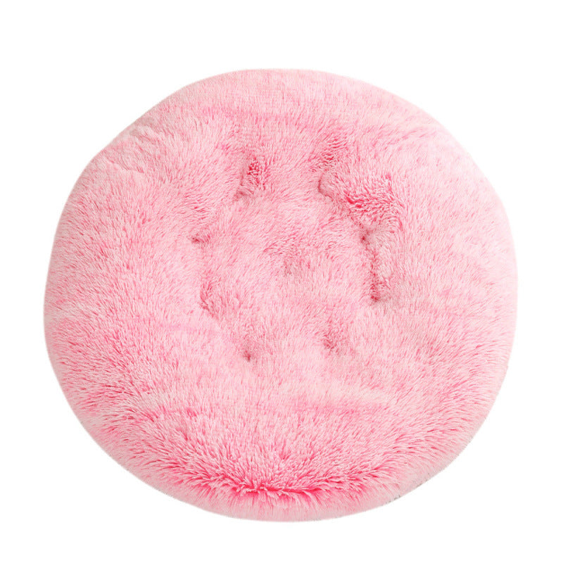 Round Pet Mat Plush Warm Sleep Dog Bed