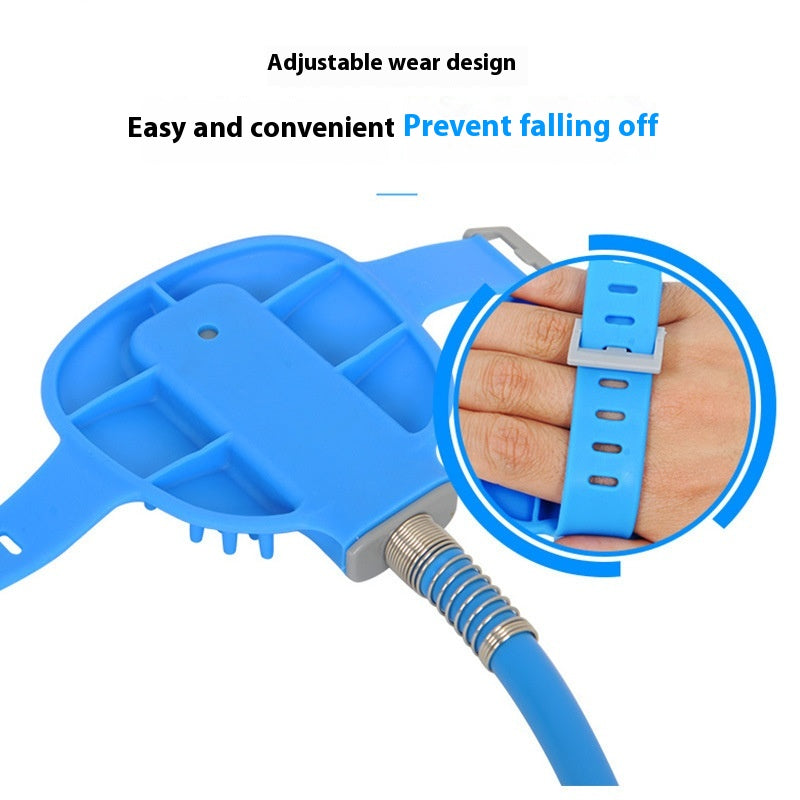 Pet Bathing Gloves with Silicone Nozzle Handheld Dog & Cat Shower Brush