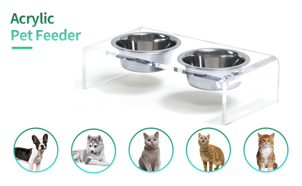 Acrylic Pet Feeder Small Cat Dog Feeding Rack