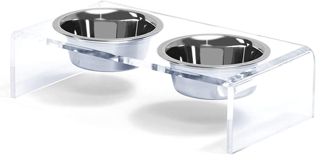 Acrylic Pet Feeder Small Cat Dog Feeding Rack