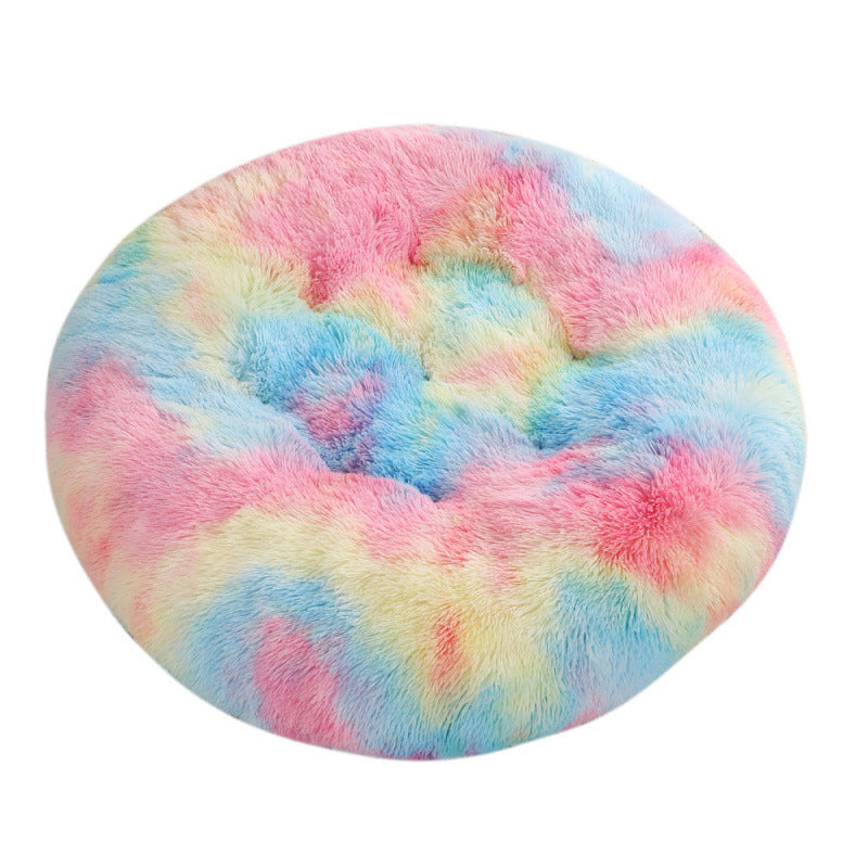 Round Pet Mat Plush Warm Sleep Dog Bed
