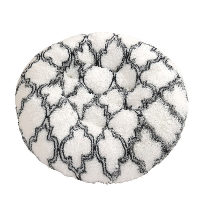 Round Pet Mat Plush Warm Sleep Dog Bed