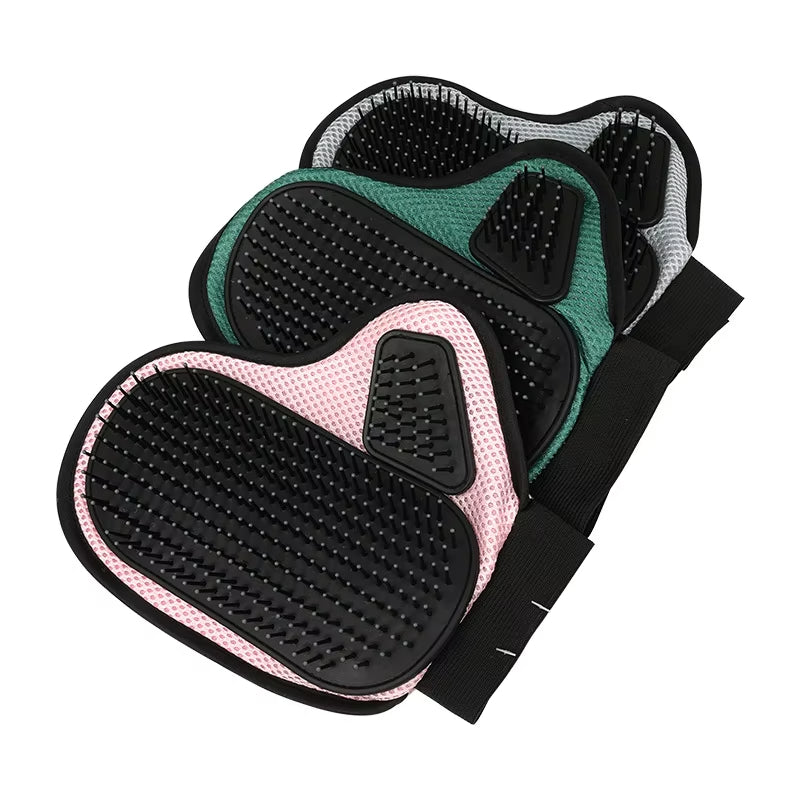 Cat & Dog Hair Removal Glove Silicone Grooming & Bath Massage Brush