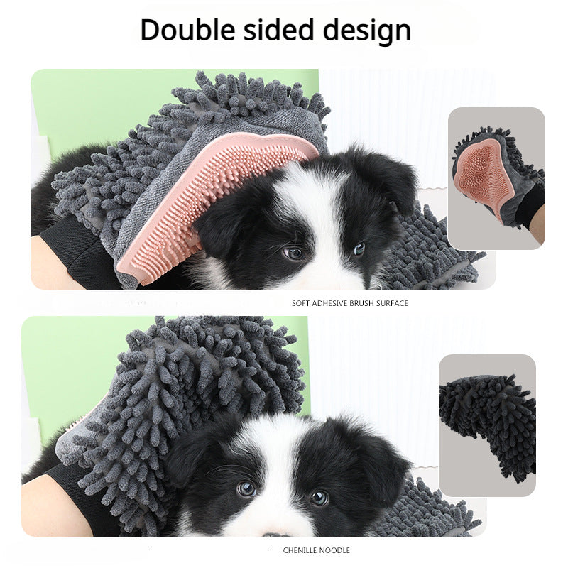 2-in-1 Pet Grooming Glove Brushing, Massaging & Bathing Brush for Dogs & Cats