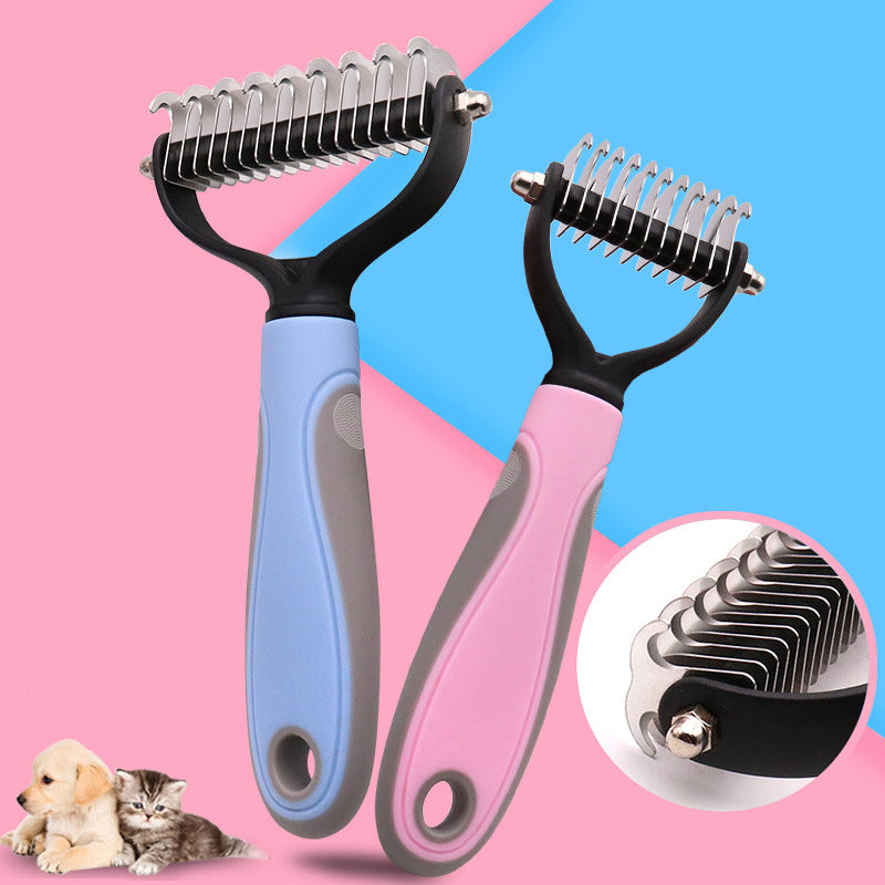 Stainless Double-Sided Pet Brush Dematting & Hair Removal Tool