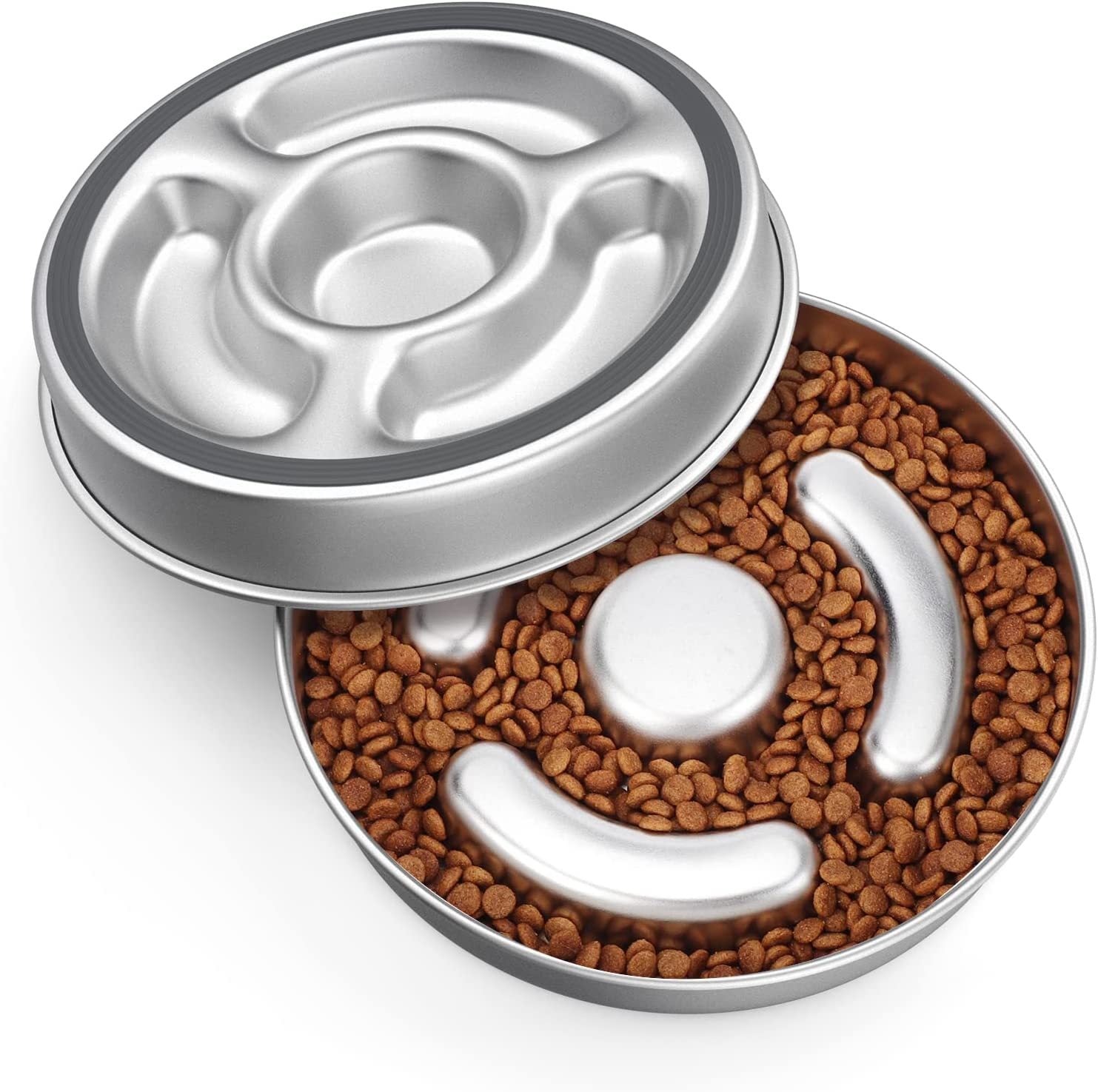 Pet Slow Stainless Steel Neck Protector Feeding Bowl