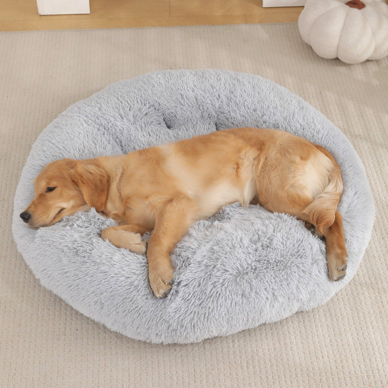 Round Pet Mat Plush Warm Sleep Dog Bed