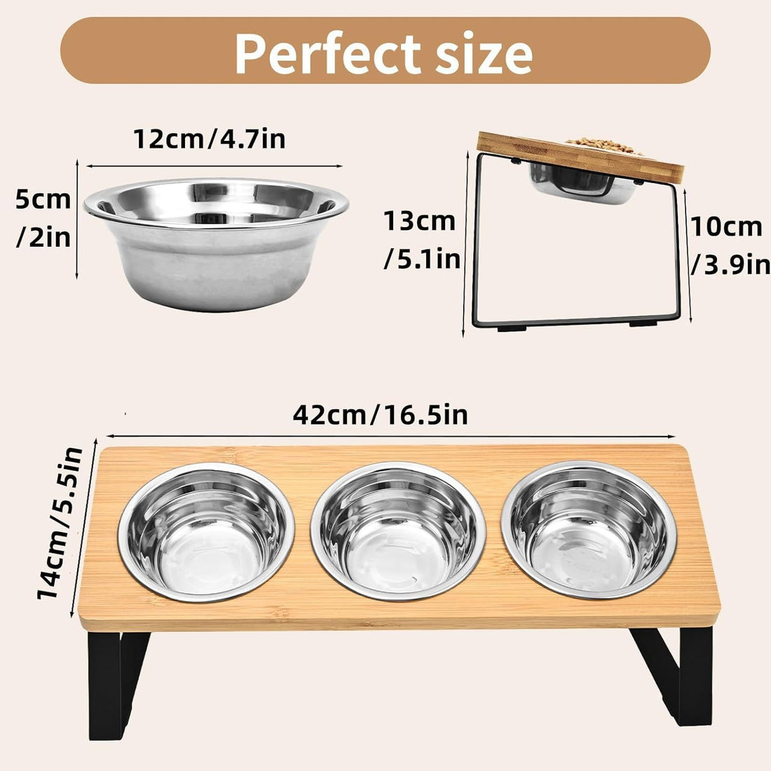 Iron Wood Combined Log Pet Feeding Rack