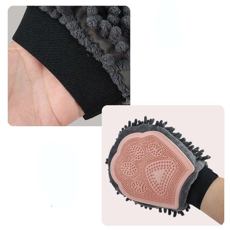 2-in-1 Pet Grooming Glove Brushing, Massaging & Bathing Brush for Dogs & Cats