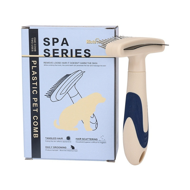 Pet Grooming Brush Removes Loose Hair & Detangles Fur