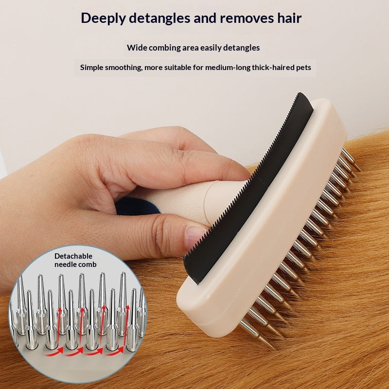 Pet Grooming Brush Removes Loose Hair & Detangles Fur
