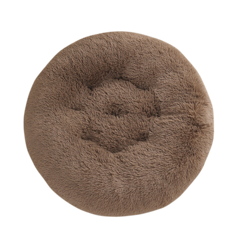 Round Pet Mat Plush Warm Sleep Dog Bed