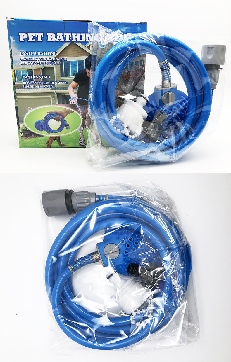 Pet Bathing Gloves with Silicone Nozzle Handheld Dog & Cat Shower Brush