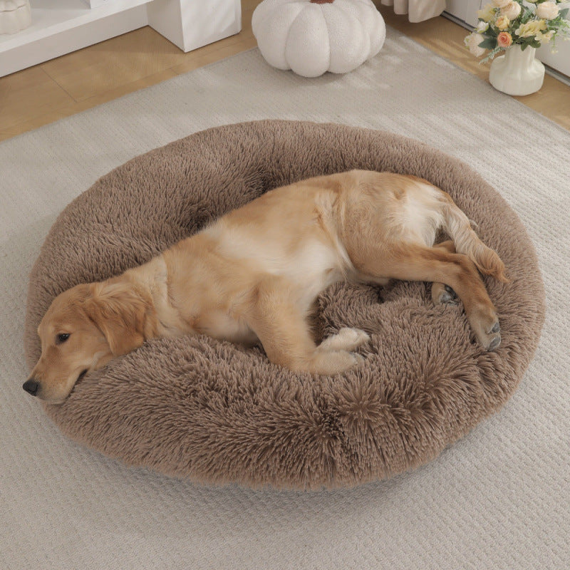 Round Pet Mat Plush Warm Sleep Dog Bed