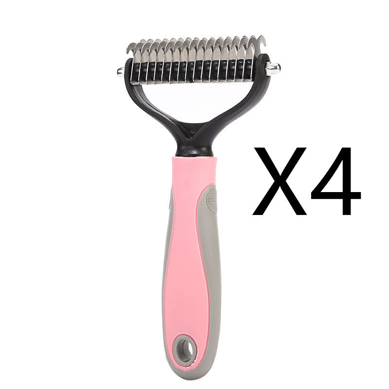 Stainless Double-Sided Pet Brush Dematting & Hair Removal Tool