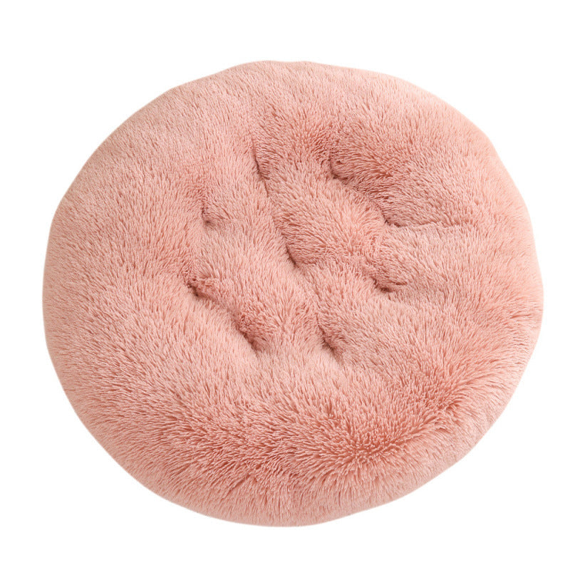 Round Pet Mat Plush Warm Sleep Dog Bed