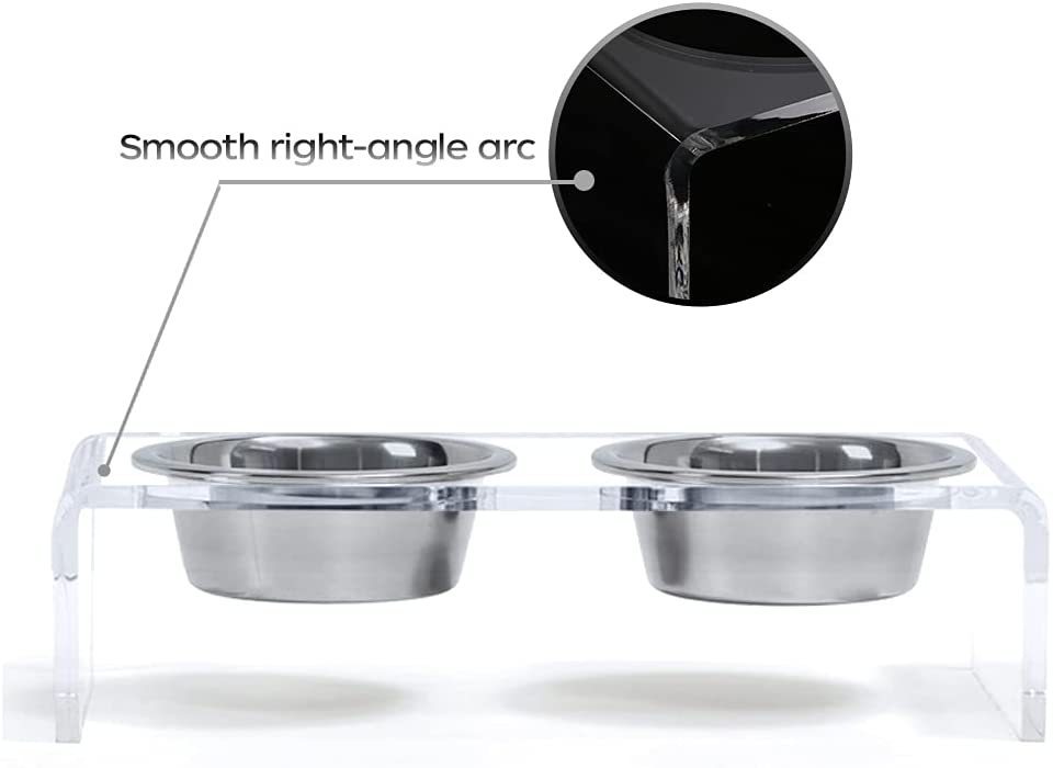 Acrylic Pet Feeder Small Cat Dog Feeding Rack
