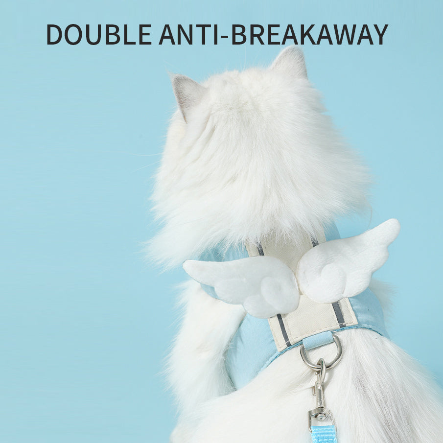 Angel Wings Adjustable Cat Harness and Leash Set