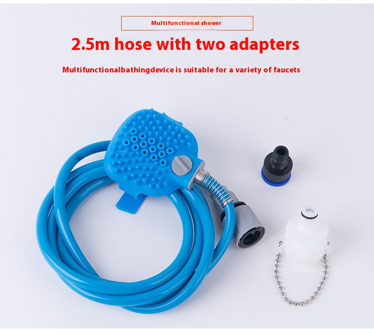 Pet Bathing Gloves with Silicone Nozzle Handheld Dog & Cat Shower Brush
