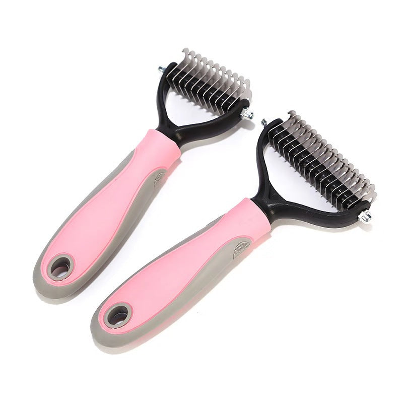Stainless Double-Sided Pet Brush Dematting & Hair Removal Tool