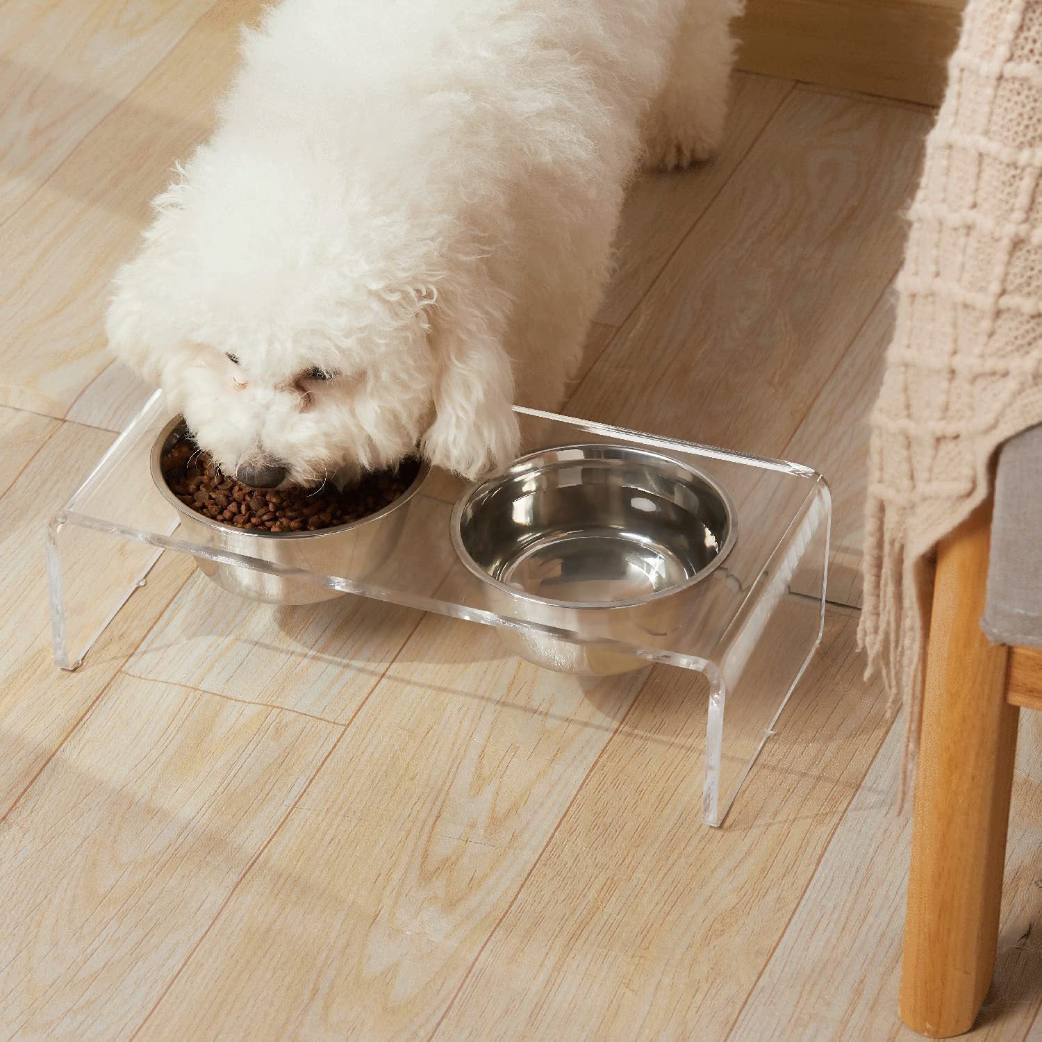 Acrylic Pet Feeder Small Cat Dog Feeding Rack