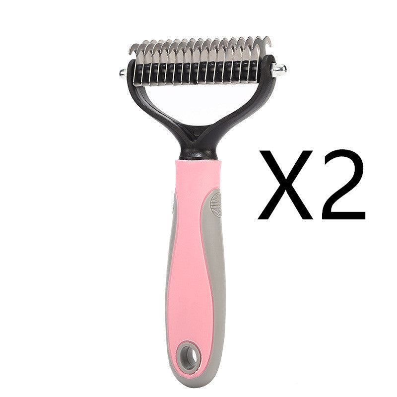Stainless Double-Sided Pet Brush Dematting & Hair Removal Tool