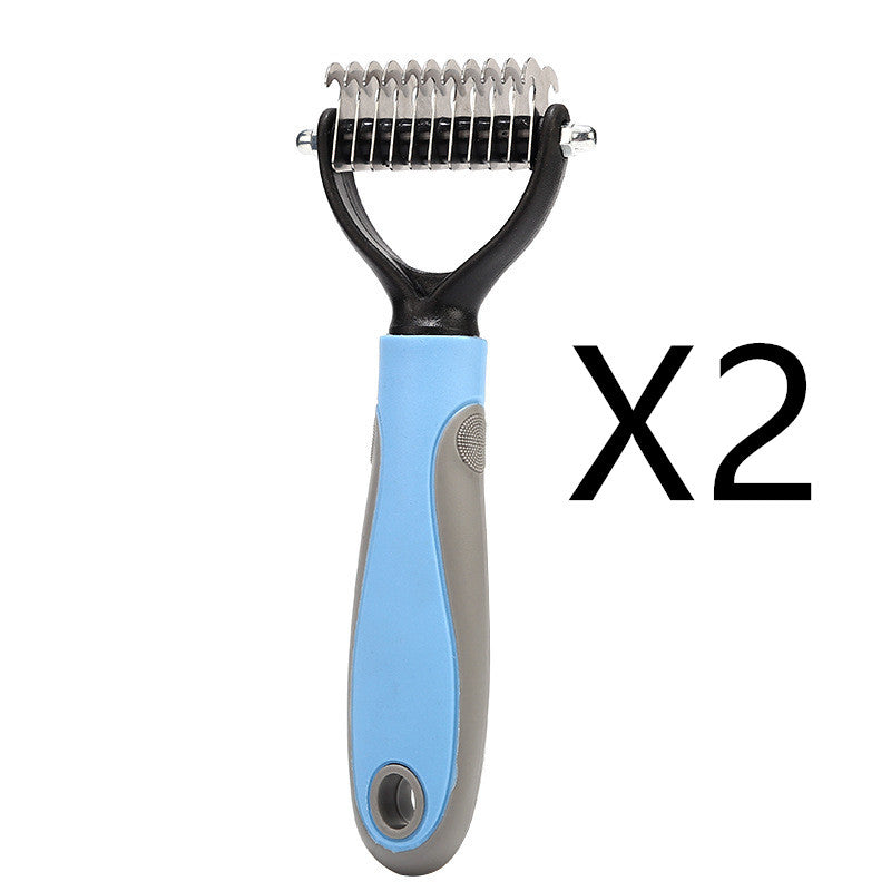 Stainless Double-Sided Pet Brush Dematting & Hair Removal Tool