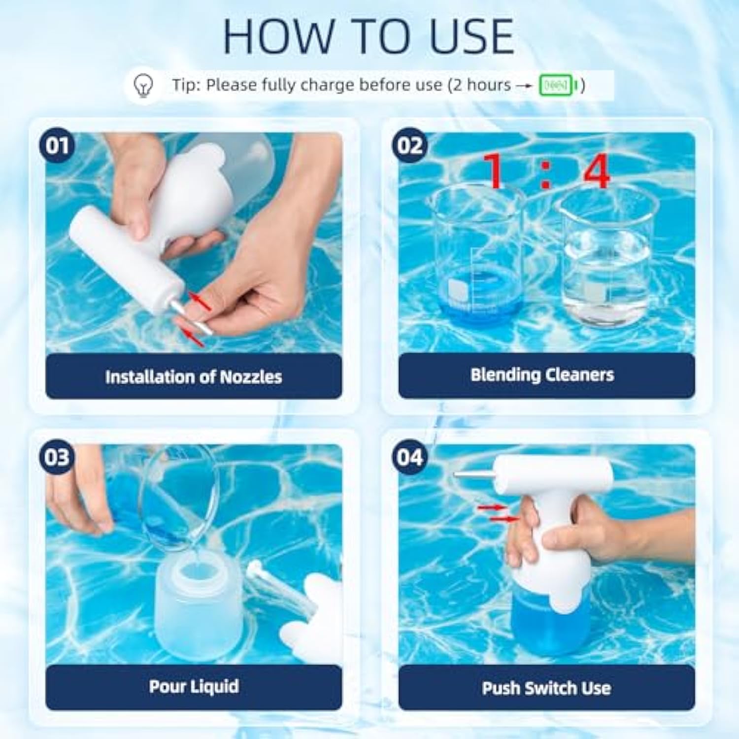 Electric Pet Foam Soap Dispenser Rechargeable USB for Dog Bath & Kitchen
