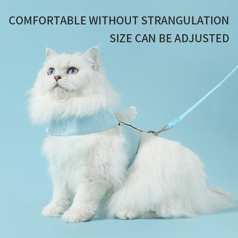 Angel Wings Adjustable Cat Harness and Leash Set