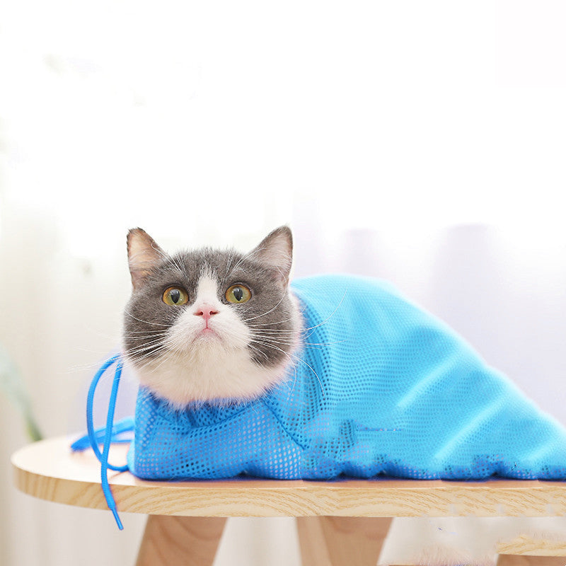 Cat Bath & Grooming Bag Anti-Scratch Nail Clipper Holder
