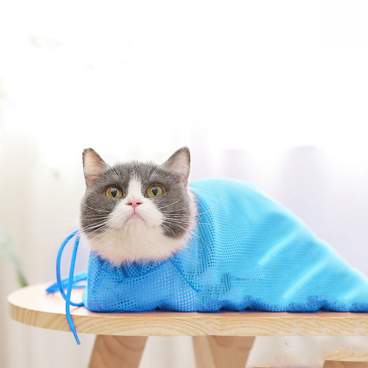 Cat Bath & Grooming Bag Anti-Scratch Nail Clipper Holder
