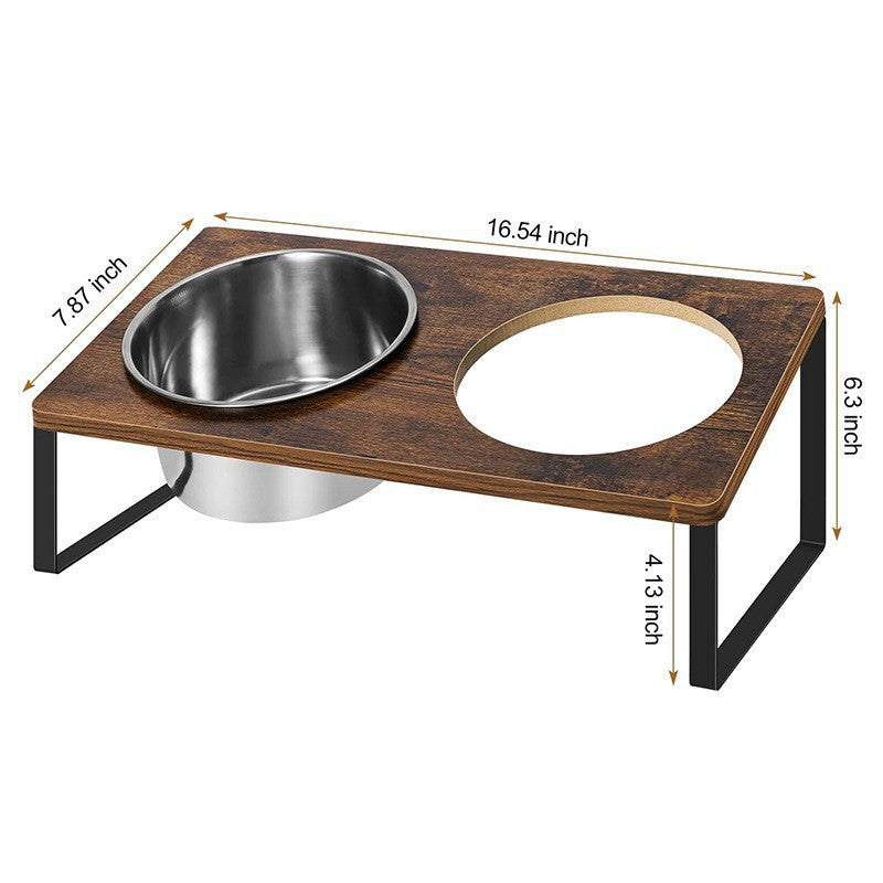 Iron Wood Combined Log Pet Feeding Rack