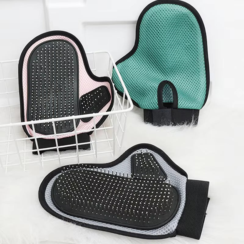 Cat & Dog Hair Removal Glove Silicone Grooming & Bath Massage Brush