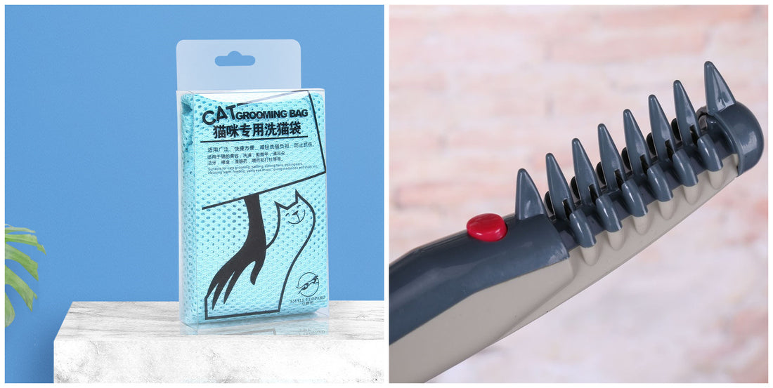 Cat Bath & Grooming Bag Anti-Scratch Nail Clipper Holder