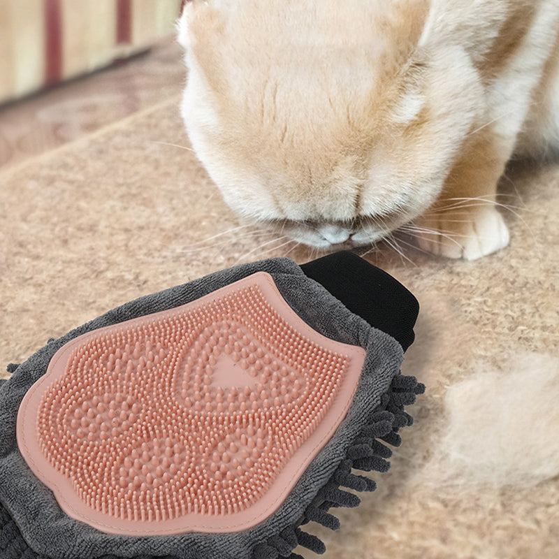 2-in-1 Pet Grooming Glove Brushing, Massaging & Bathing Brush for Dogs & Cats