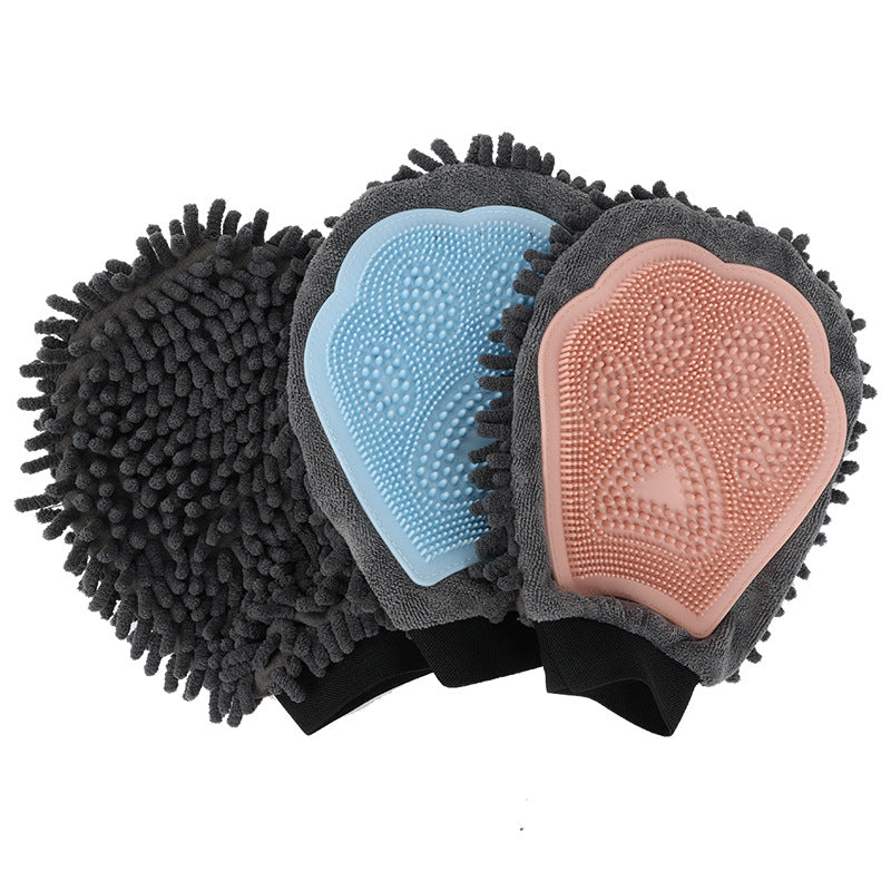 2-in-1 Pet Grooming Glove Brushing, Massaging & Bathing Brush for Dogs & Cats